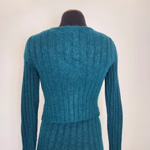 Happily Grey Sweater Dress Cardigan Set Aqua Teal Blue Cozy Loungewear Preppy S thumbnail 6