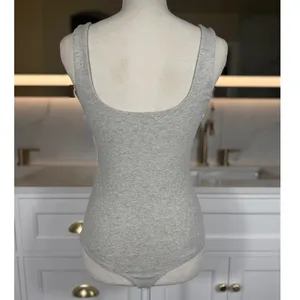 Abercrombie & Fitch Bodysuit Womens Medium Gray Square Neck Soft A&F Collection thumbnail 3