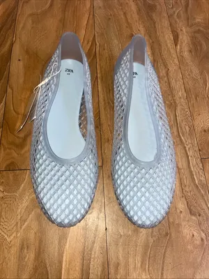 Zara Light blue Mesh Slip-On jelly ballet Flats Sz 9 thumbnail 2