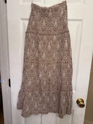 TJ Maxx Brown and White Maxi Skirt thumbnail 2