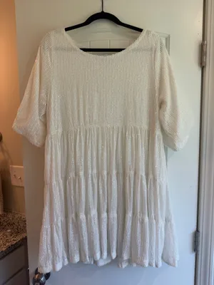Amazing Lace White sequin dress thumbnail 1