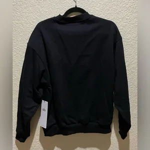 MNWT Alo Yoga Accolade Crew Neck Pullover Black Size XXS Oversized thumbnail 6