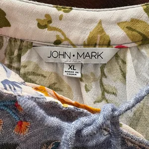 JOHN MARK Garden Party Embroidered Floral Shirt With 3/4 Length Sleeves thumbnail 3