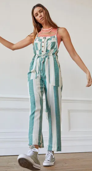 Urban Outfitters Bailey Linen Overall Jumpsuit I Org: $79 thumbnail 1