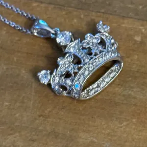 Vintage Ross Simons 925 pave crown pendant necklace thumbnail 4
