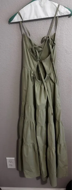 Madewell Sidonie Poplin Maxi Dress XXS Pale Green thumbnail 4