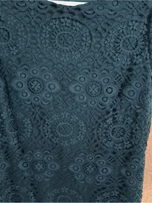 Laundry By Shelli Segal Floral Lace Shift Dress Short Sleeve Forest Green Sz 12 thumbnail 2