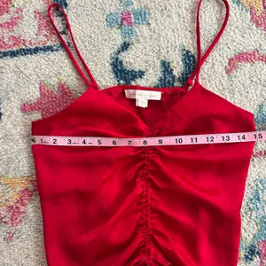 Monteau Satin Ruched Red Tank Top Size Medium thumbnail 5