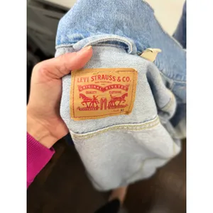 Cute Distressed Levi Jacket Size XL Blue thumbnail 5
