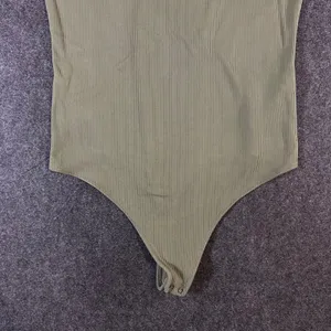 Abercrombie & Fitch Soft AF Ribbed Bodysuit Olive Green‎ Square Neck Large thumbnail 8