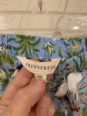 Printfresh Sleep Shorts Womens 2XS Blue Cat Floral Ruffle Drawstring Pajama thumbnail 2
