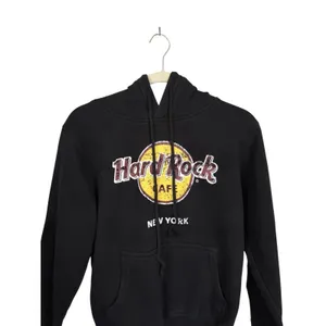 Hard Rock Cafe New York Women Sz S Black Pullover Fleece Hoodie Vintage Y2K thumbnail 2