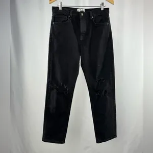 Free People Bren Boyfriend Jean in Black‎ Magic Size 26 thumbnail 2