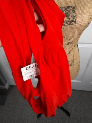 Free People Red Ruched Cowl Neck Open Back Top Size XL NWT thumbnail 7