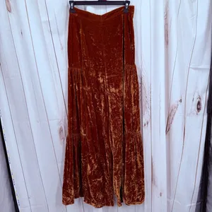 Free People Women’s 0 Say La Vie Velvet Flare Bell Bottom Wide Leg Cinaber Pants thumbnail 3