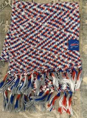 Buffalo Bills Knit Scarf Fringe End NEW thumbnail 1