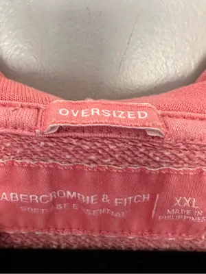Abercrombie & Fitch Oversized Hoodie Sweatshirt Pink Coral XXL thumbnail 8