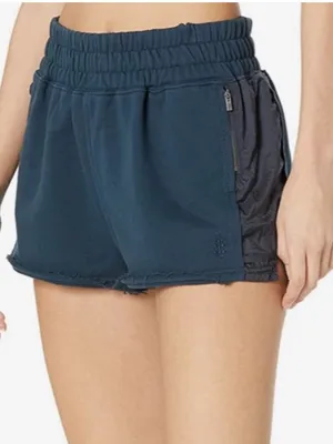 NWT! Free People Movement Shorts Half Way There Navy Color Block Size M thumbnail 1