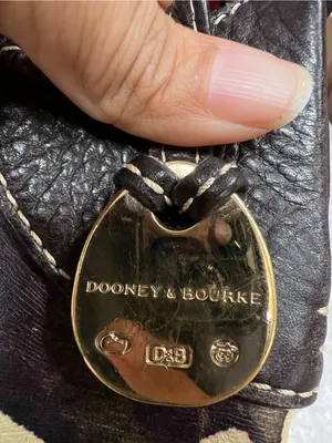 Dooney & Bourke Giraffe-Print Leather Shoulder Bag Brown & Cream strap missing thumbnail 6