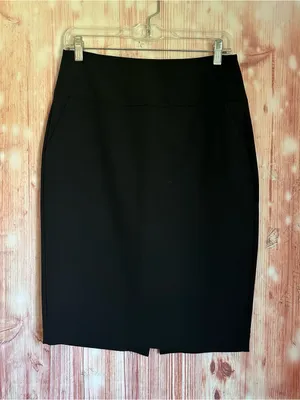 Metaphor Black Wide Waistband Knee Length Pencil Skirt Size 4 thumbnail 1