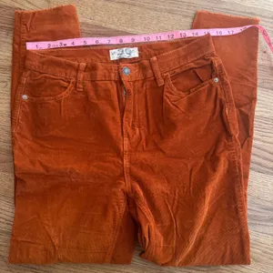 We The Free Free People Burnt Orange Corduroy Raw Hem Slim Pants Size 29 thumbnail 6