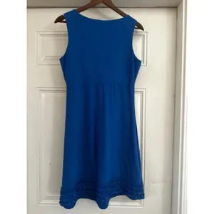 Tommy Bahama Royal Blue Cotton Modal Ruffled Hem Tank Dress Drawstring - Size S thumbnail 2