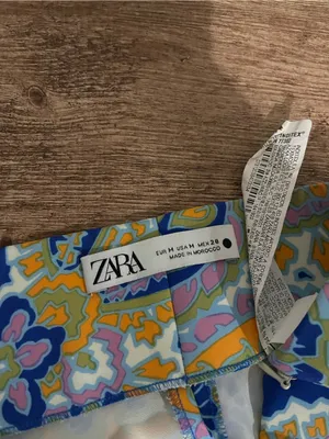 Zara Blue Paisley Floral Boho Palazzo Pants Size Medium thumbnail 3