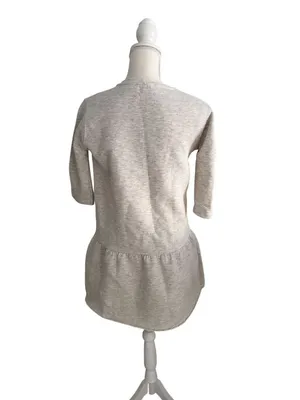 ZARA Gray Peplum Sweatshirt Top Size Medium thumbnail 8