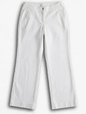 J. Jill White Cotton Straight Leg Trousers Pants Womens Size‎ 4 Casual Classic thumbnail 1