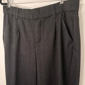 Democracy Dark Gray Plaid Wide Leg Dress Pants Sz 14W thumbnail 3