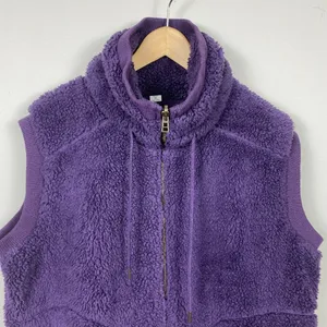 Artisans Vest XXL‎ Purple Plush Fleece Sleeveless High Neck Drawstring thumbnail 2