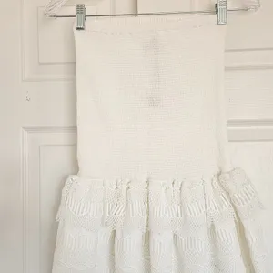 BTB Los Angeles White Smocked Strapless Lace Tiered‎ Mini Dress Women Size M NEW thumbnail 5