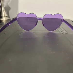 Purple Heart-Shaped Rimless Sunglasses thumbnail 5