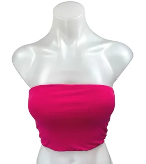 Free People Intimately Pink Strapless Sleeveless Bandeau Tube Crop Top Size S thumbnail 1