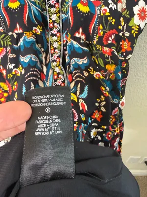 Alice + Olivia‎ Meeko Embroidered Tiered Floral Print Crepe Mini Shirt Dress 4 thumbnail 9