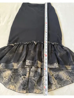 Whimsy Goth Black Mesh Midi Skirt Fairy-Grunge Romantic Floral Ruffle Y2K Sheer thumbnail 8