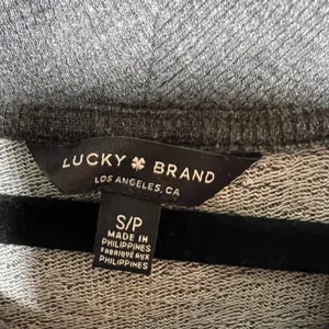 Lucky‎ Brand Gray Acid Wash Cowl Neck Pullover Top Small Oversized High Low Hem thumbnail 3
