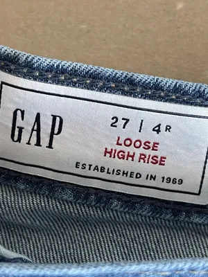 Gap 90s Loose High Rise Women's Blue Denim Jeans Straight Casual Y2K Sz 27 thumbnail 8