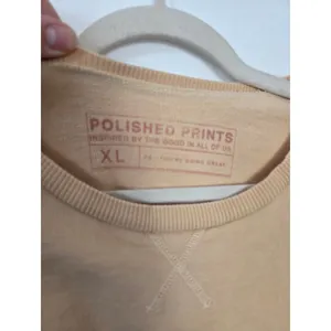 Polished Prints Butter Yellow Sweatshirt 100% Cotton Crewneck Clean Girl XL thumbnail 4