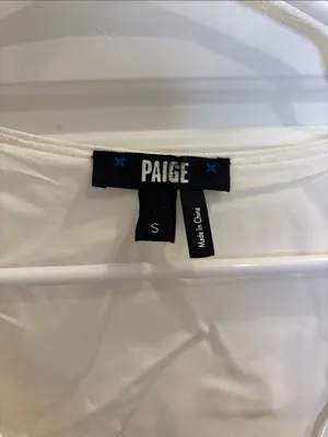 PAIGE White Textured Mini Dress Flutter Sleeve Button Front Size Small thumbnail 2