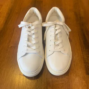 J. Crew Women's Saturday Sneaker 8 White Sneakers with Leopard Detail thumbnail 2