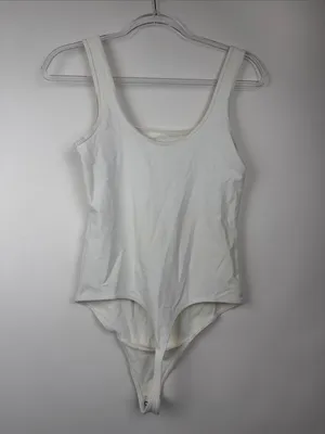 Abercrombie Soft AF Collection White Tank Sleeveless Bodysuit Size Medium thumbnail 4