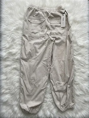 TNA cream cargo pants with adjustable waist and drawstring Tan Size XXS thumbnail 2