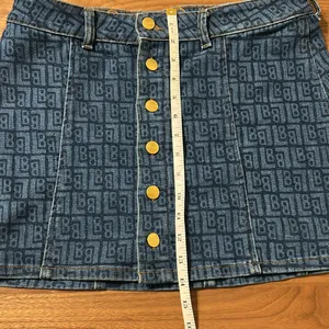 Wrangler Leon Bridges All Over Laser Denim Mini Skirt Women’s Small thumbnail 6