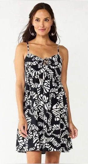 Nine West Black and White Tie-Front Sundress Size CS - C31-064 thumbnail 1