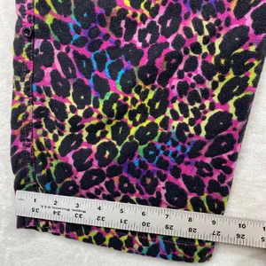 AERO Leopard Print Flannel Lounge Pants Rhinestone Logo Comfy Casual‎ Medium thumbnail 5