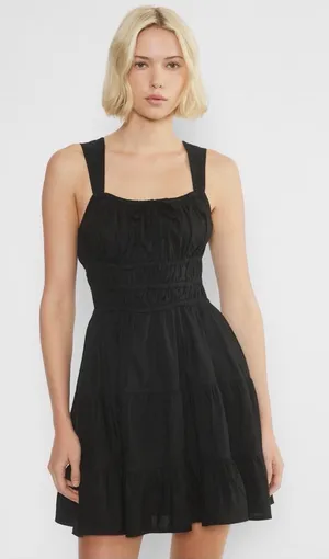Aritzia Sunday Best Martine Poplin Dress Black Medium Cotton Sleeveless thumbnail 1