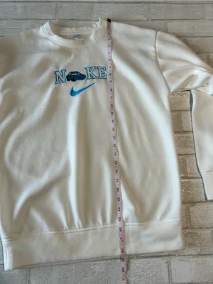 Cars Nike Embroidery White Crewneck Sweatshirt thumbnail 6