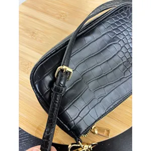 PETA +‎ JAIN Danny Cros Crossbody Bag Women Small Black Embossed Leather thumbnail 5