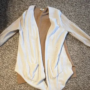 Madewell Wool Cardigan Sweater Brown Tan Large thumbnail 1